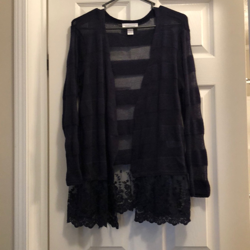 Motherhood Cardigan with lace trim